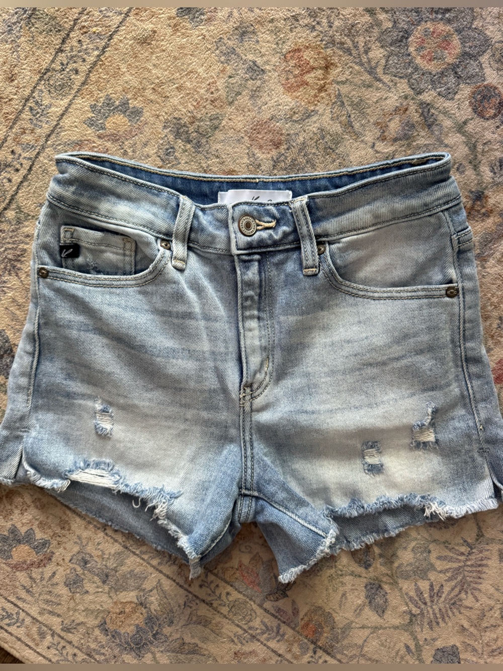 KanCan Light Blue Distressed Denim Shorts